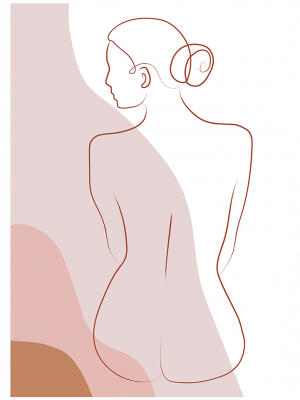Cuadro Silhouette woman pink 1